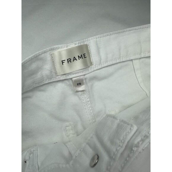 FRAME 70's Patch Pocket Crop Straight White in White Size 25 - Picture 7 of 11